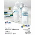 Avery Dennison Avery, WATER-RESISTANT WRAPAROUND LABELS W/ SURE FEED, 9 3/4 X 1 1/4, WHITE, 40PK 22845